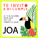 Invitación Tucan cuadradas Pers